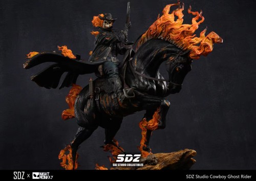 sell out exhibit  Marvel SDZ studio SDZ x NMT COWBOY GHOST RIDER 1/4 Scale Statue Polystone  figure