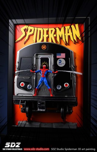 sell out exhibit SDZ studio Spiderman 1/4 Scale Statue Spiderman 3D art painting figure 2.0