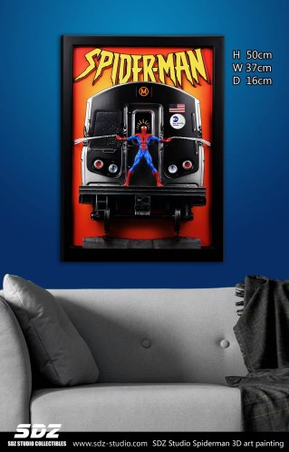 sell out exhibit SDZ studio Spiderman 1/4 Scale Statue Spiderman 3D art painting figure 2.0