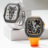 Luxury Titanium & Carbon Fiber Modification Kit For Apple Watch Ultra 49MM Cover For iWatch Series Refit Metal Frame Case Strap