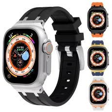 Silicone Strap for Apple Watch Band Ultra 49mm 8 7 45 41mm Sports Soft Rubber Band for IWatch 6 5 4 SE 44 42mm 40 38mm Bracelet