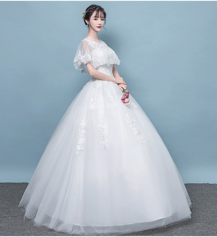 Senji new drag tail shoulder Korean version of the princess bride together to show thin wedding yarn light