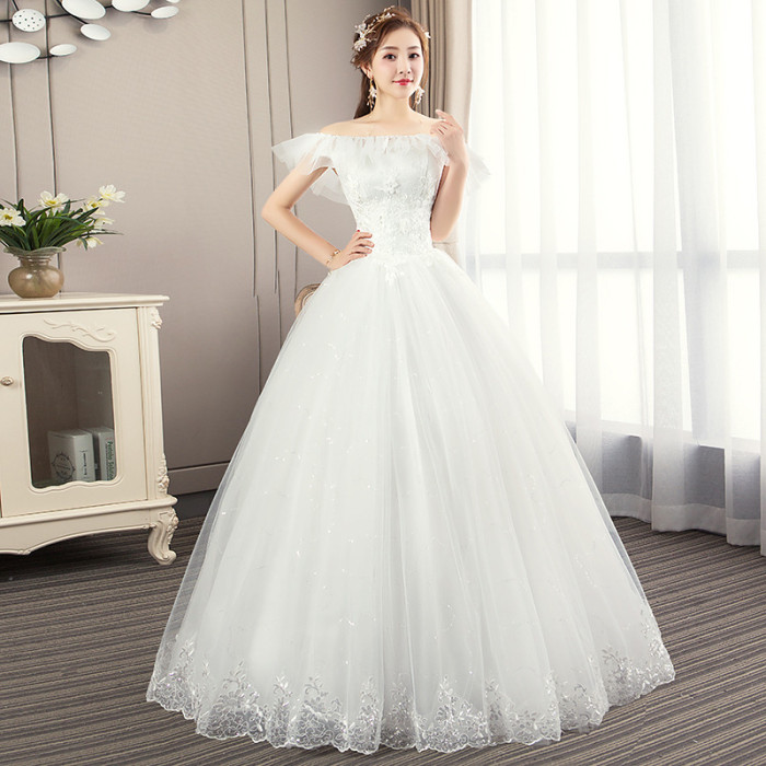 Light sen wedding dress bride wedding shoulder slim slim new line to the princess dream bride