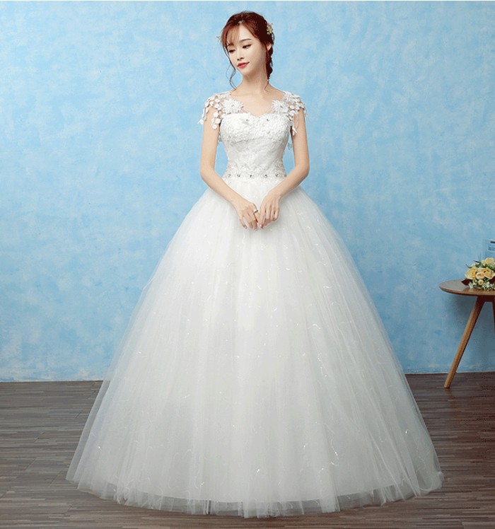 Wedding dress Bride matching shoulder lace slimming large size red shoulder simple slim style new