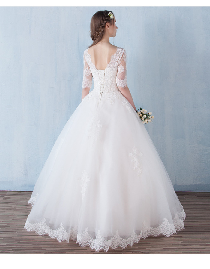 Main wedding dress new style sen department bride marriage neat simple dream princess drag tail show thin Hepburn female