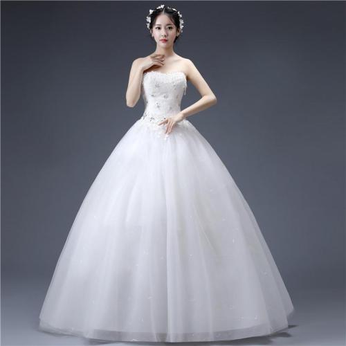 Wedding dress new Korean version strapless princess lace shaggy dress bride to dream strapless wedding dress