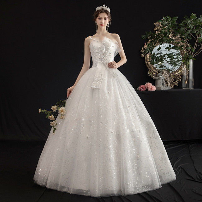 French wedding dress new bride starry sky contracted Sen department super fairy dream breast