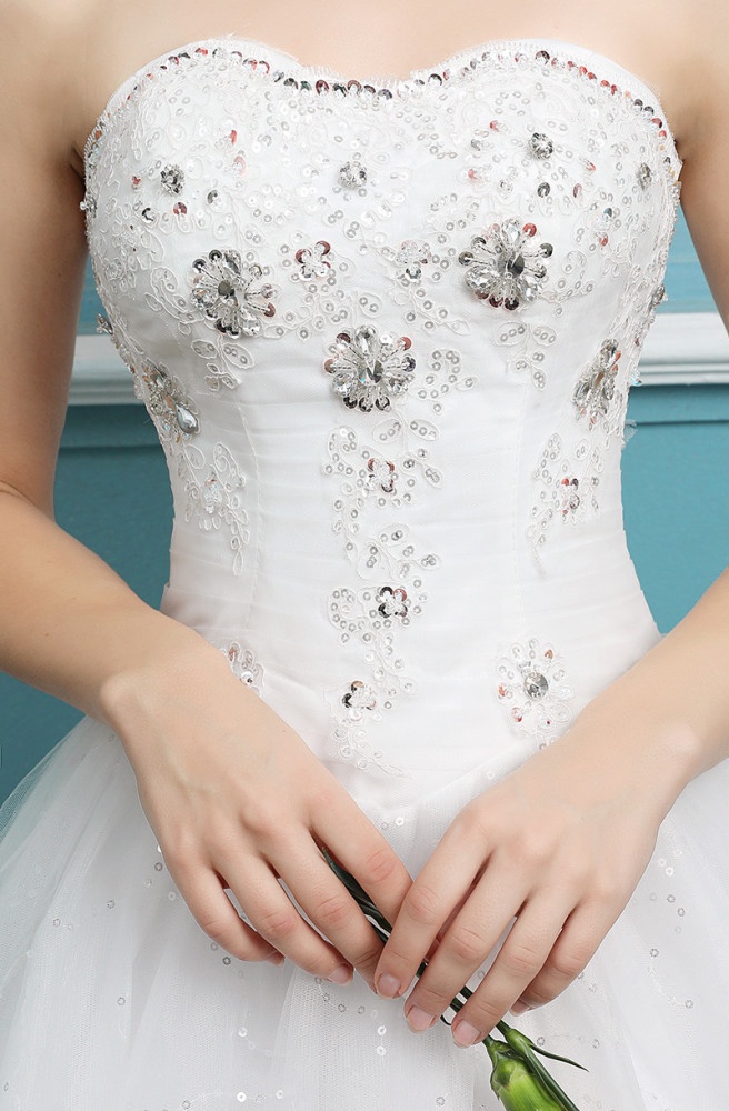 Wedding dress new summer bride strapless ground Korean style simple studio slim big size slimming
