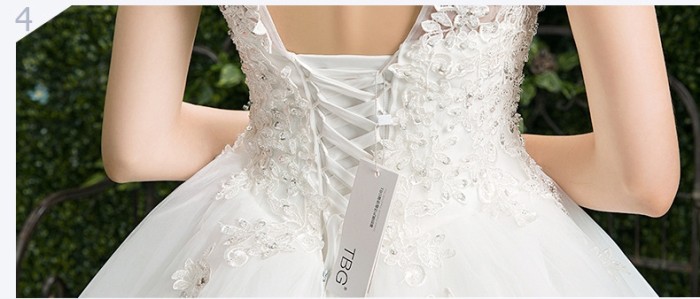Wedding dress new bride princess princess dream wedding tail straight out of the gauze female star heavy industry