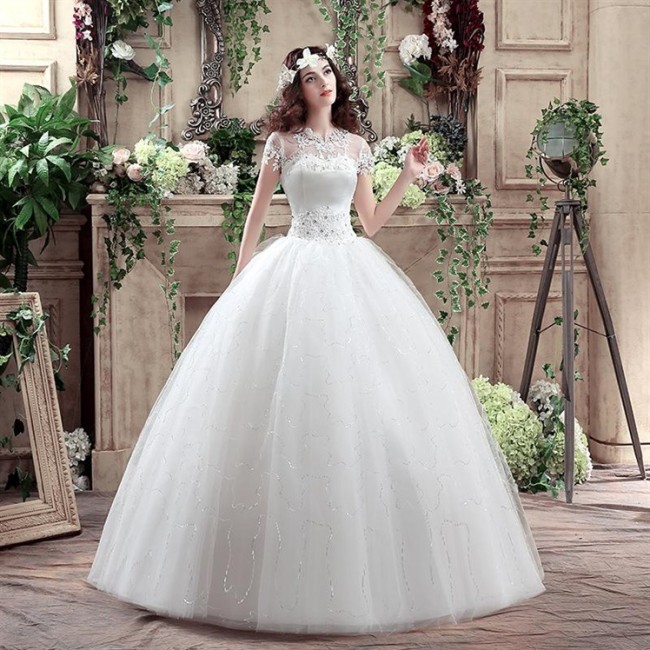 Large size manufacturers wedding dress wedding dress bride wedding dress wedding dress new line shoulder Korean style