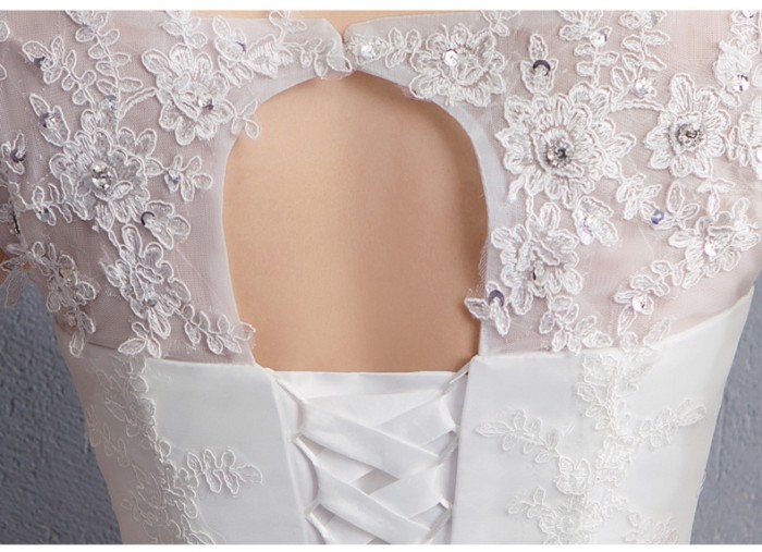 Wedding dress new bride slim trailing princess dream marriage Hepburn V neck level out of the gauze woman