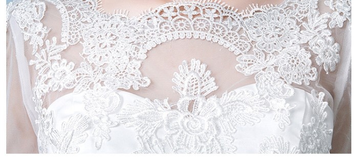 Main wedding dress new bride pregnant wedding dress small sleeve lace to show thin fantasy yarn
