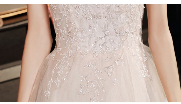 Party evening dress new spring white dress dress birthday host temperament sling bridesmaid dress