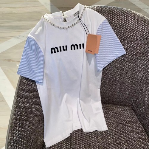 ミュウミュウ服コピー 大人気2022新品 MIUMIU レディース 半袖Tシャツ