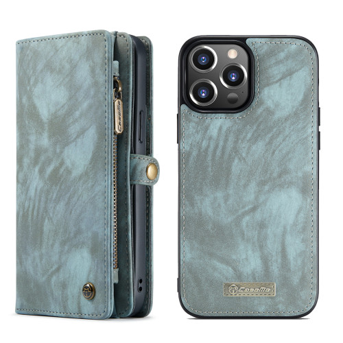 Leather Detachable Magnetic Cover Zipper Phone Case 11Credit Card Slots Clutch Purse Case for apple iPhone 13PROMAX