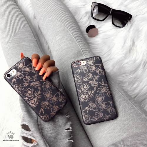 Floral Rose Gold Chrome iPhone Case