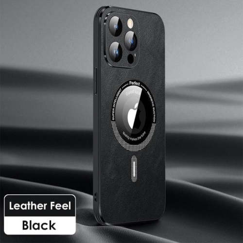 iPhone Case Magsafe Leather Shell Glass With Lens Film Protection