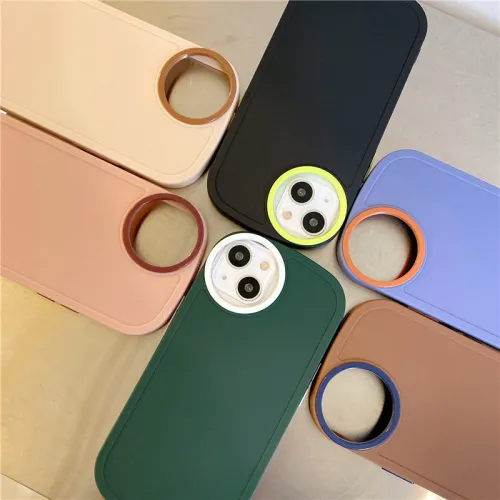 Contrast Circle Lens Matte iPhone Case