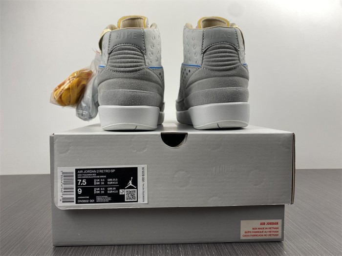 Free shipping maikesneakers Union x Air Jordan 2 “Grey Fog” DN3802-001