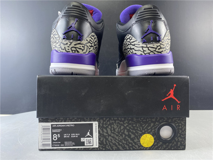 Free shipping maikesneakers Air Jordan 3 Court Purple CT8532-050