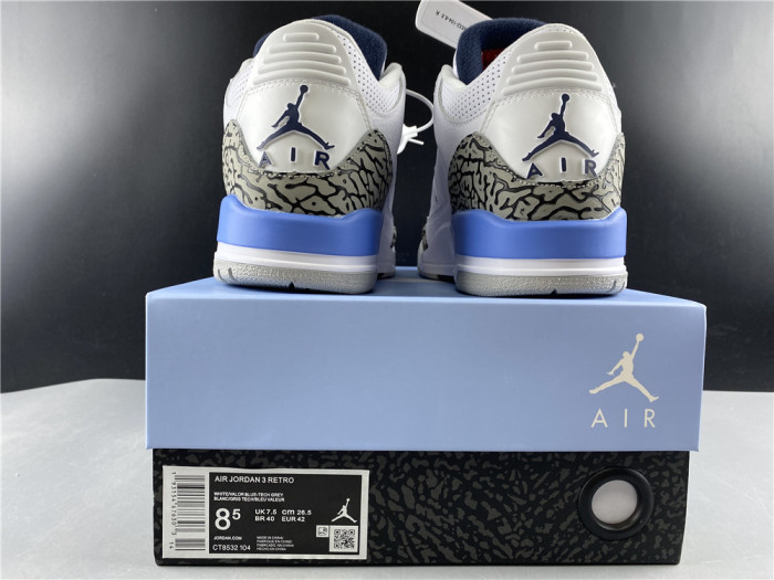 Free shipping maikesneakers Air Jordan3 UNC CT8532-104