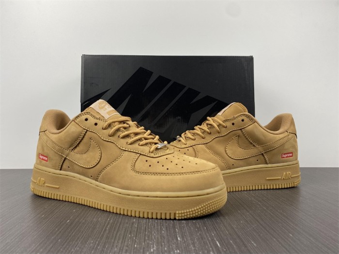 Free shipping from maikesneakers SUP REME X NIKE AIR FORCE 1 LOW SP WHEAT dn1555-200
