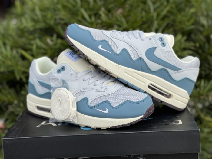 Free shipping from maikesneakers Patta x Nike Air Max 1 “Noise Aqua” DH1348-001