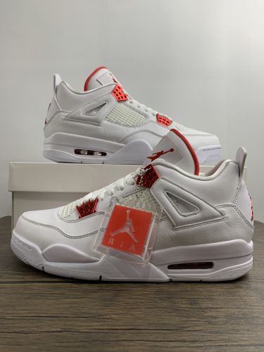 Free shipping maikesneakers Air Jordan 4 Retro   White University Red