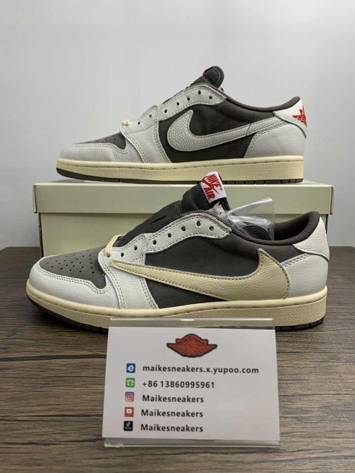 Free shipping maikesneakers Travis Scott x Air Jordan 1 Low   Reverse Mocha