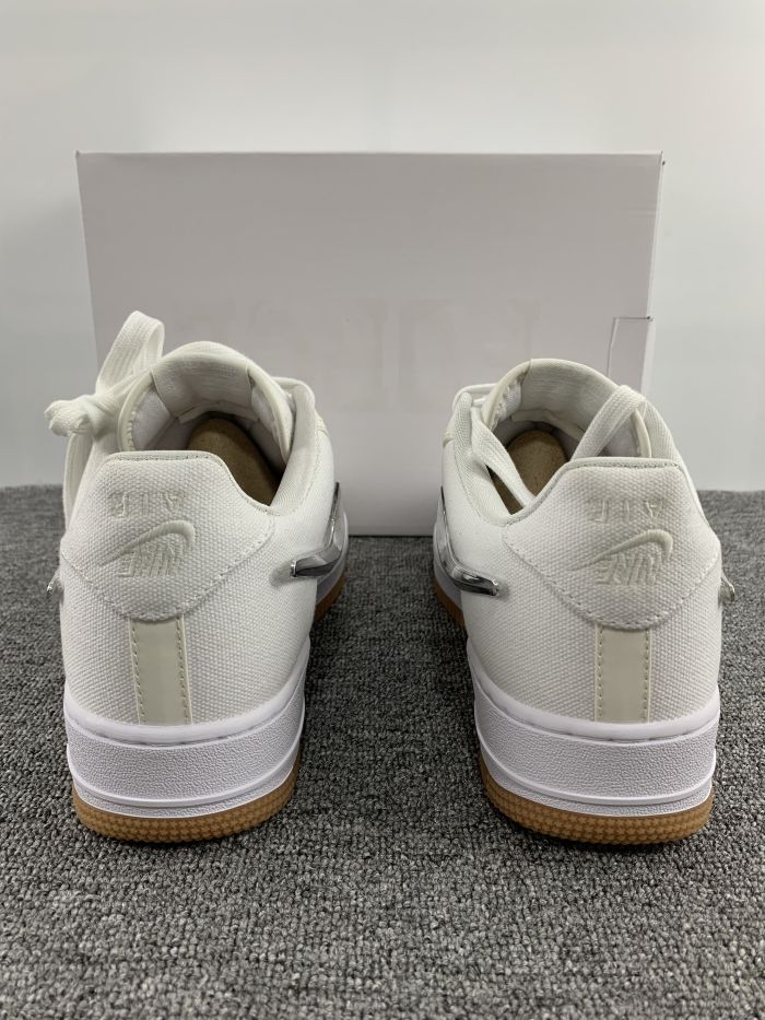 Free shipping from maikesneakers SAIL men women travis scott x nike air force 1 top sneakers