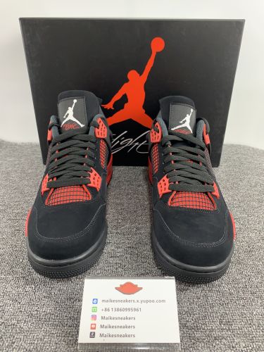 Free shipping maikesneakers Air Jordan 4  Red Thunder  AJ4