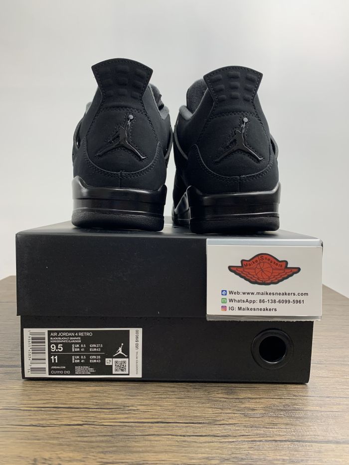 Free shipping maikesneakers Air Jordan AJ4   Black