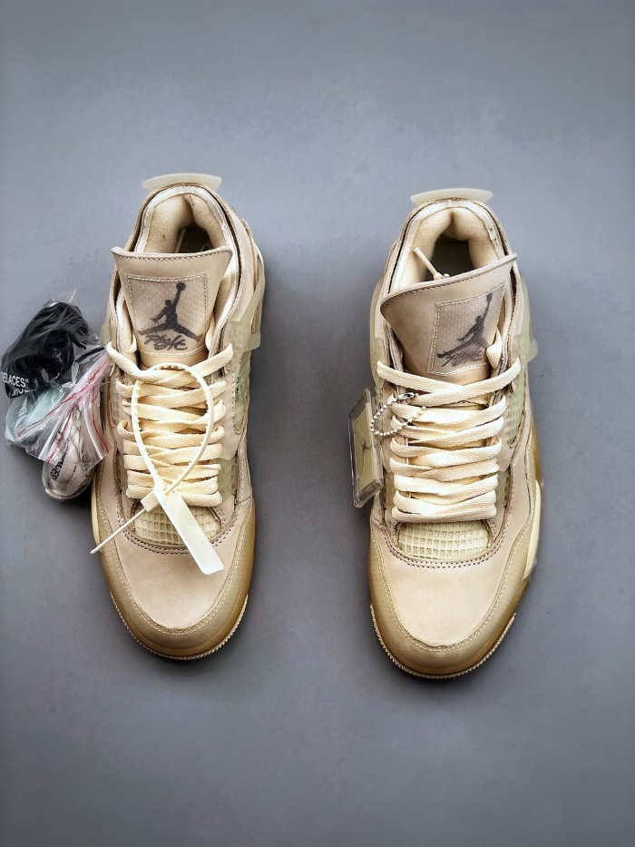 Free shipping maikesneakers OFF-WHITE x Air Jordan 4 “sail”ow
