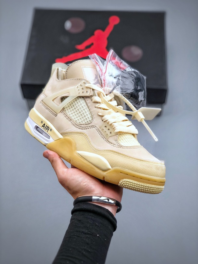 Free shipping maikesneakers OFF-WHITE x Air Jordan 4 “sail”ow