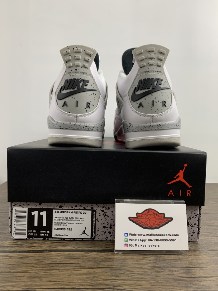 Free shipping maikesneakers Air Jordan 4 White Cement 840606-192