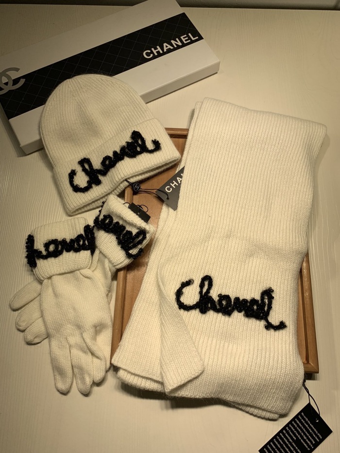 Free shipping maikesneakers Copy Women Men  Hat+Gloves+The scarf   C*hanel