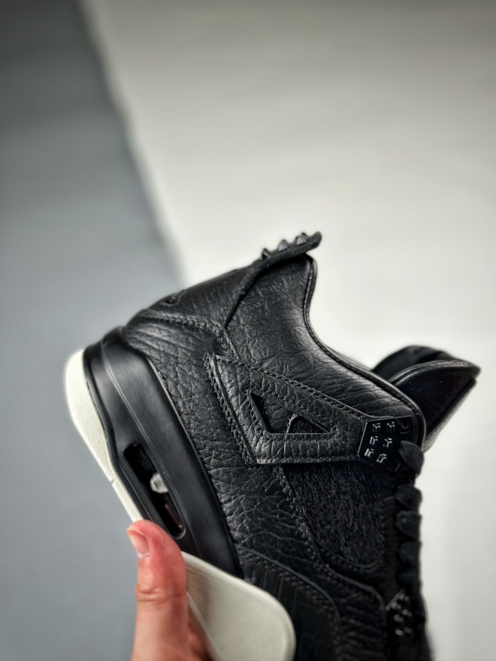 Free shipping maikesneakers Air Jordan 4 pony hair black