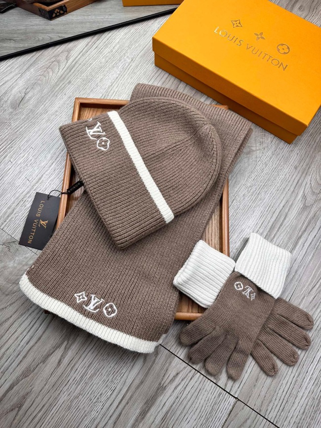 Free shipping maikesneakers Women Men  Hat+Gloves+The scarf    L*V