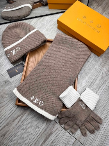 Free shipping maikesneakers Women Men  Hat+Gloves+The scarf    L*V