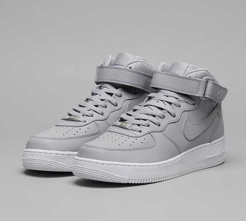 Men Nike Air Force 1 Mid '07 Trainer | Wolf Grey / White