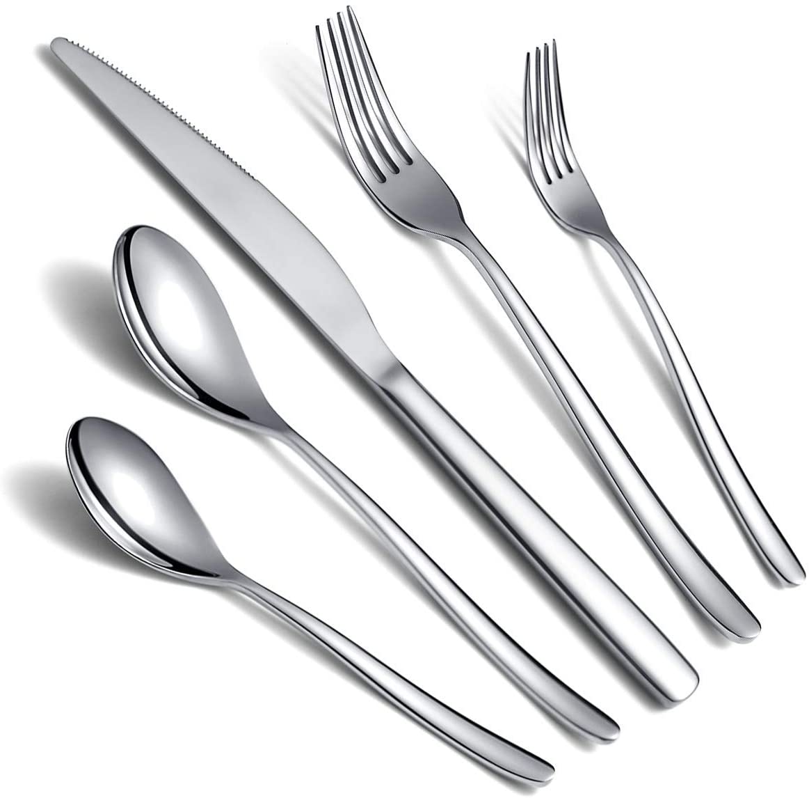 Silverware Set 20-Pieces Flatware Set Stainless Steel Cutlery Set Service for 4,Include Knife/Fork/Spoon,Mirror Polished 