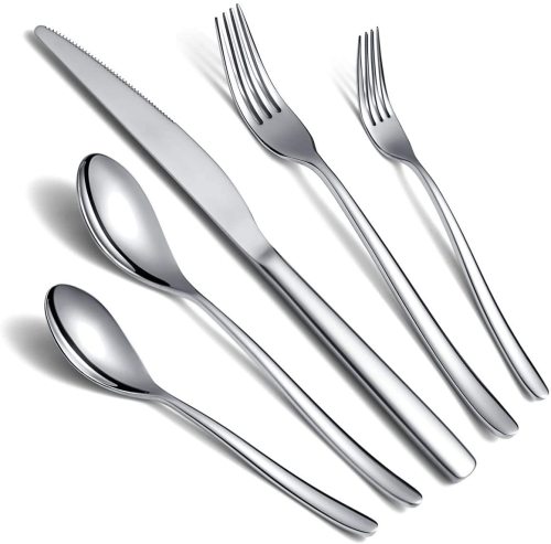 Silverware Set 20 Pieces, Stainless Steel Flatware Set, Mirror Polish Cutlery Set, Knives Forks Spoons Service for 4