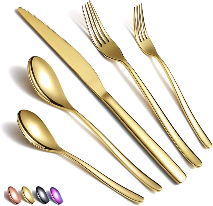 Silverware Set 20 Pieces, Stainless Steel Flatware Set, Mirror Polish Cutlery Set, Knives Forks Spoons Service for 4