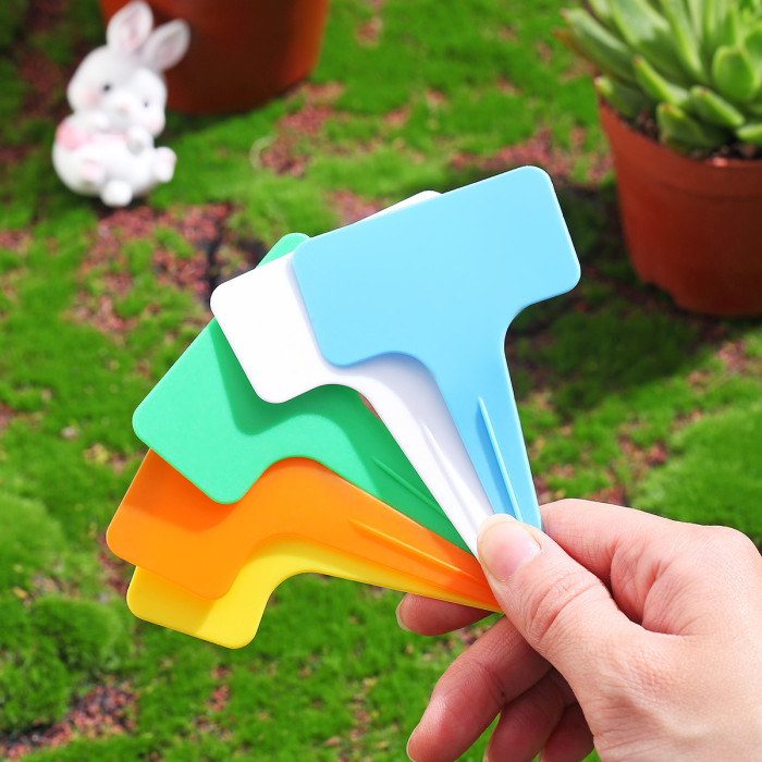 US$ 7.98 - Just Houseware 100 Pcs Plastic Plant Labels Garden Markers,  T-Type Garden Seed Stake Tags Reusable Waterproof Plant Tags for Nursery  Flowers Potted, Mix 5 Colors - www.justhouseware.com