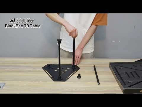 Solowilder BlackBee T3 Aluminum Camping Table Detachable Lightweight Picnic Table