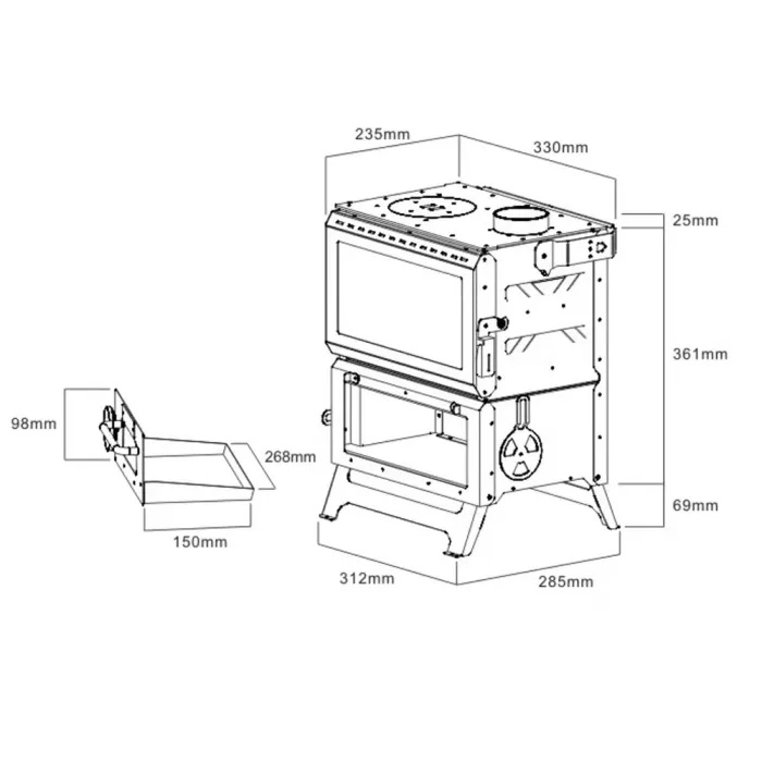 SoloWilder PE200 camping pellet stove