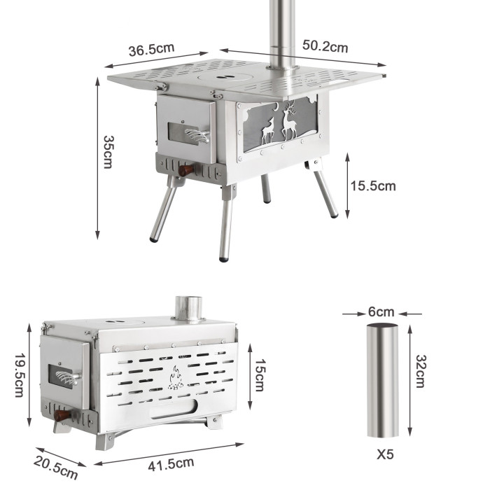 SoloWilder W1 Pellet Stove for Camping, Wood Pellet Burner
