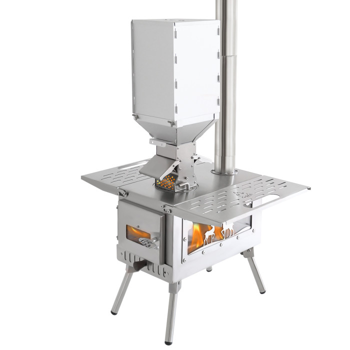 SoloWilder W1 Pellet Stove for Camping, Wood Pellet Burner