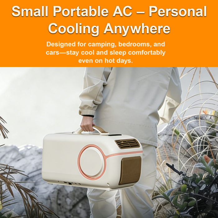 SoloWilder E01 Camping Air Conditioner — Cooling & Heating Dual Mode, approx. 5400 BTU (1600W) Powerful Cooling, Bluetooth Speaker, 110V Convenient for Home Use