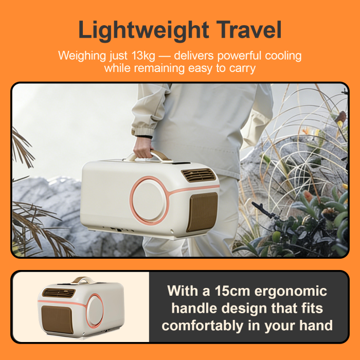 SoloWilder E01 Camping Air Conditioner — Cooling & Heating Dual Mode, approx. 5400 BTU (1600W) Powerful Cooling, Bluetooth Speaker, 110V Convenient for Home Use